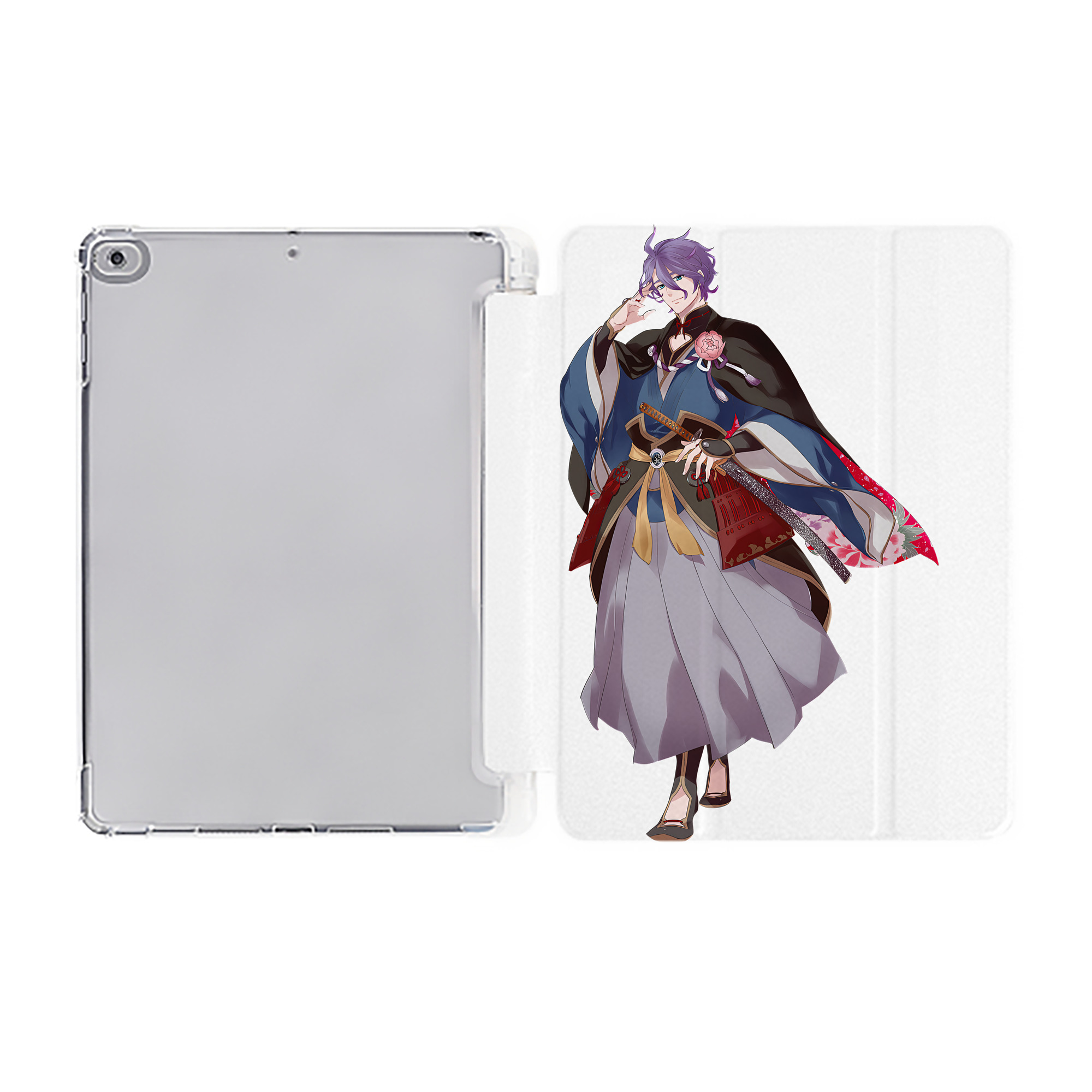 （画像用） 刀剣乱舞 Touken Ranbu IPad ケース ペン収納付き 三つ折りスタンド PUレザー×シリコン 対応機種9.5/10.5/10.9インチ